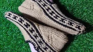 Ladies socks with different tipe of heel,ladies slippers,  अलग तरह से बनाईये खूबसूरत गर्म जुरावें।