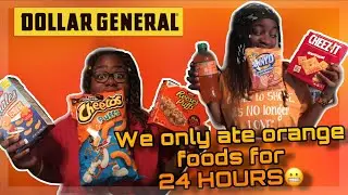 WE ONLY ATE ORANGE FOODS FOR 24 HOURS😨🧡