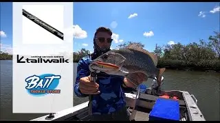Kyle chasing the Jacks with the tail walk basal reel, Full range rod  the Lucky craft Pointer.