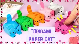 Origami Paper Cat🐱| How to make pop it fidget toy| Easy Step by Step #diy #art #origami #papercraft