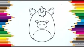 Let's Colour Lola The Unicorn | Colouring Squishmallows Characters