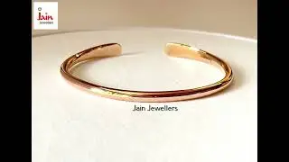 18 K Hallmark Stamped Real Solid Yellow Gold Hammered Tribal Men's Cuff Bracelet