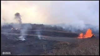 Helicopter View Shows Fissure Complex and Lava Ocean Entry in Hawaii's Lower East Rift Zone
