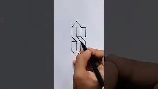 3D letter S | 3D S kaise draw kare #shorts #3DS #drawing