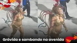 Lore Improta desfila gr&aacute;vida em fantasia de serpentes no carnaval do Rio
