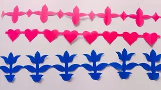 Paper cutting border design / Easy decorative paper chain ideas ✂️