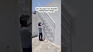 stop ❌ fixing iron stairs on your roof 📶 new Try unque iron beautiful folding stairs design