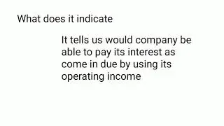 Times interest earned | Interest coverage ratio | explained in Urdu