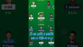 GT VS RR Grand league team GL team prediction please subscribe my YouTube CHANNEL iplkingmaster 🔥💯