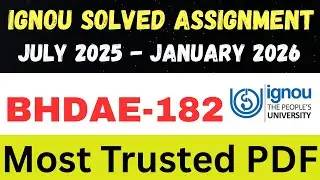 BHDAE 182  solved assignment 2026 ll assignment JUL25-JAN26  ll JUL25-JAN26