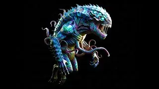 🔥 This Cosmic Monster Hologram Looks TOO Real! ( black background for 180 degrees ) hologram content
