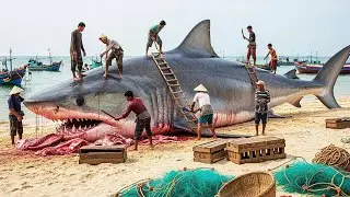Giant Shark Cutting Skills! How Millions of Sharks Are Hunted Every Year Just for Their Fins #shark