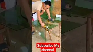 Glass Cutting with grinder blade 😱#aluminium#trending#tips#aluminum#glasscutter#cutting#shorts