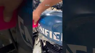 RE Hunter PPF in process✨😃 #REhunter #bikeppf #dpcarspa #ecrchennai #bikerboys #bikelove #hotbikes