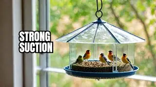 DY-SKTY Clear Window Bird Feeder Test &ndash; Strong Suction? Real Bird Visits & Honest Review