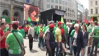 Anti Social dumping protest at the European Parliament in Brussels