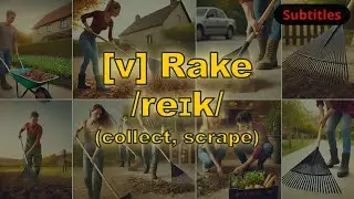 [v] Rake meaning (collect, scrape) with 5 examples