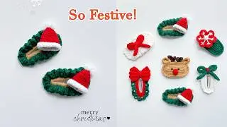 Easy Crochet Christmas Hat Hair Clip 🎅 | Cute & Festive Holiday Accessory