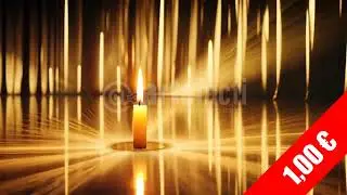 Golden Drip Candle in Abstract Light Beams | HD Stock Footage