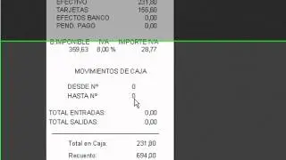 Cierre de d&iacute;a / turno y recuento de caja.