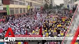 Tens of thousands of Myanmar protesters gather again, after authorities opened fire in Mandalay