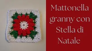 Mattonella granny con Stella di Natale #uncinettotutorial #natale #decorationideas
