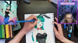Drawing ANIME (Time Lapse) BULMA Dragon Ball Z