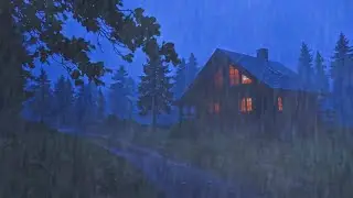 🌙🌧😴 Midnight Calm Heavy Rain White Noise Dark Sky Scene for Meditation & Rest 😌