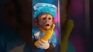 When your cosmetic nurse is a monkey! 😂✨ #MonkeyBusiness #PetMakeover #FunnyPets #ViralVideo #Comedy