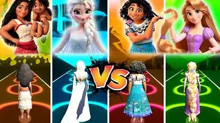 Moana Beyond Vs Elsa Let It Go Vs Mirabel Bruno Song Vs Rapunzel I See The Light - Tiles Hop!