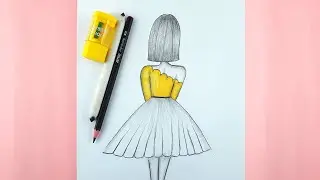 Very Easy Girl Backside Drawing - Pencil sketch | Girl Drawing Step By Step | How to draw a girl