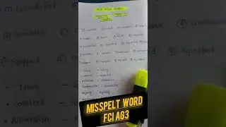 MISSPELT WORDS FOR FCI AG3 2022 #shorts #fci #fciag3 #misspelt #fciexam #ssccgl  #fci2022