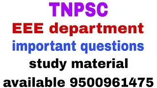 TNPSC technical service examination EEE material available 