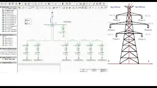 Как смоделировать систему линий электропередачи и геометрию башни в Digsilent powerfactor