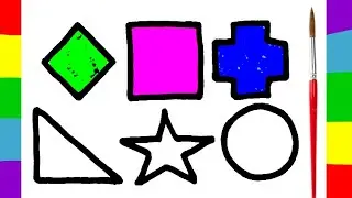 Shapes, shapes drawing, Shapes Tracing for kids| Learn 2D shapes and colors