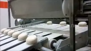 Industrial production line for buns, sandwich, kebab breads