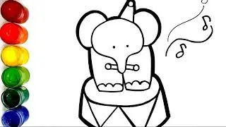 How to Draw Elephant. Learn drawing and coloring for Kids / Lala Toy Art