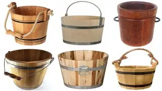 Wood wooden bucket unique designs || simple wood pails 🪣 2023