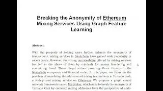 Breaking the Anonymity of Ethereum Mixing Services Using Graph Feature Learning