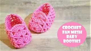 Crochet  Fan Mesh Baby Booties | Wear Them With Socks For Prettier Look | Crochet With Samra
