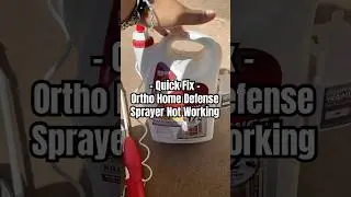 Ortho Home Defense Sprayer Not Working | Quick Fix