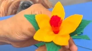 Easy Paper Flower Tutorial | DIY Crepe Paper Daffodil | paper flower | craft work | art