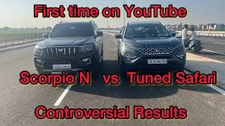 Scorpio N vs Tuned Safari | First time on YouTube | Drag Race | Tata vs Mahindra |🇮🇳 vs 🇮🇳| 🚀
