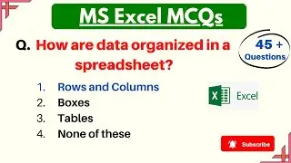 45+ MS Excel MCQ Question and Answer | Microsoft Excel 2022