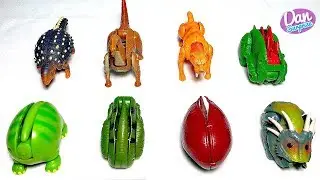 18 DINOSAUR TRANSFORMING EGGS Toys - Tyrannosaurus Rex Triceratops Stegosaurus