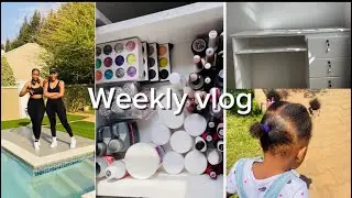 Weekly vlog ✨New nail table|| clean and arrange my nail table|| workout|| hair+ plus more