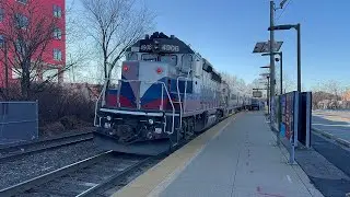 2 NJ TRANSIT Pascack Valley Line trains at Hackensack ft NJT 6050 and MNCR 4906