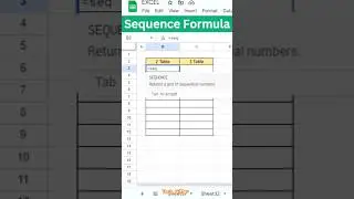 Sequence Formula in Excel