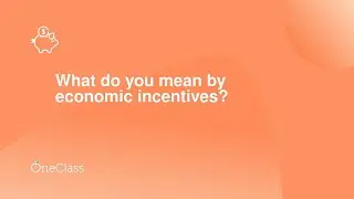 What do you mean by economic incentives?