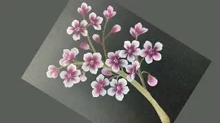 Cherry blossom one stroke flower painting #flowerpainting Varsha fine art